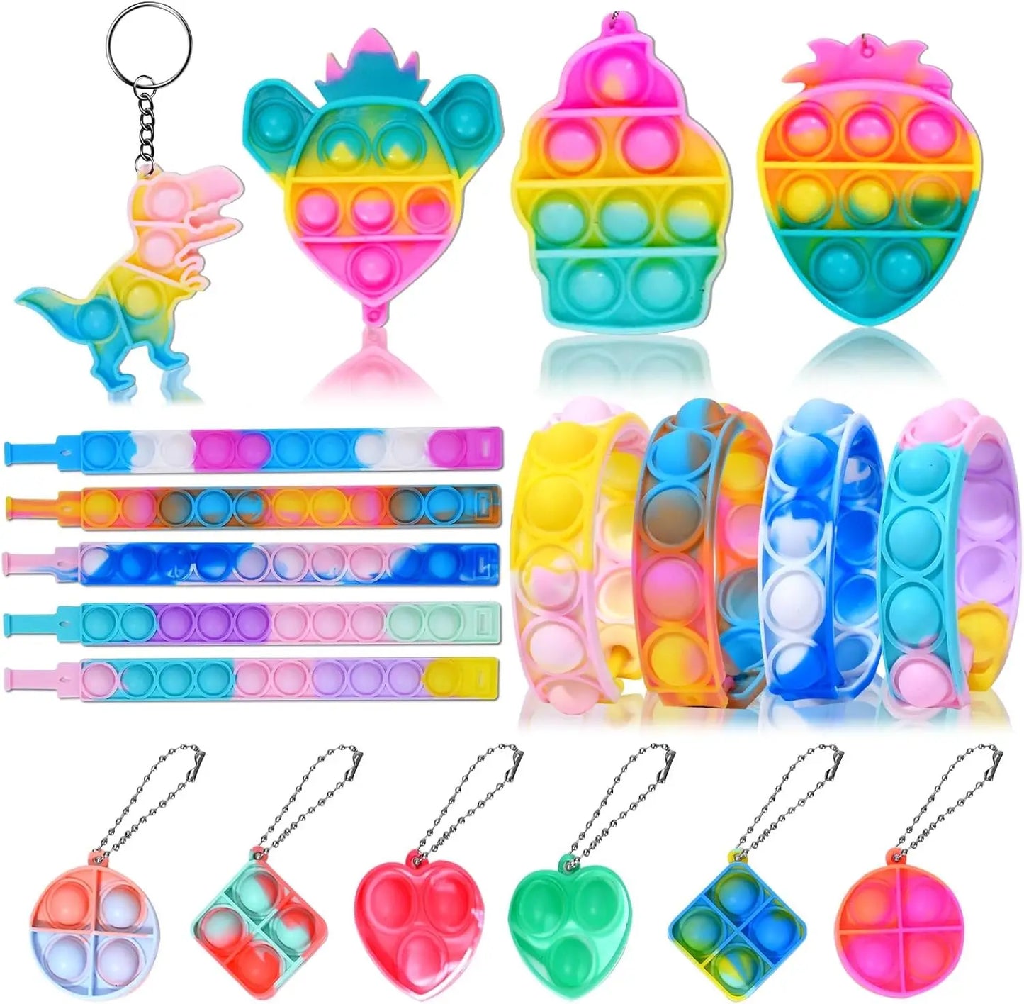 60/120 Pcs Pop Party Favor Toys for Kids, Fidgot Goodie Bag Stuffers, Treasure Box Toys, Pinata Filler, Gifts Classroom Prize