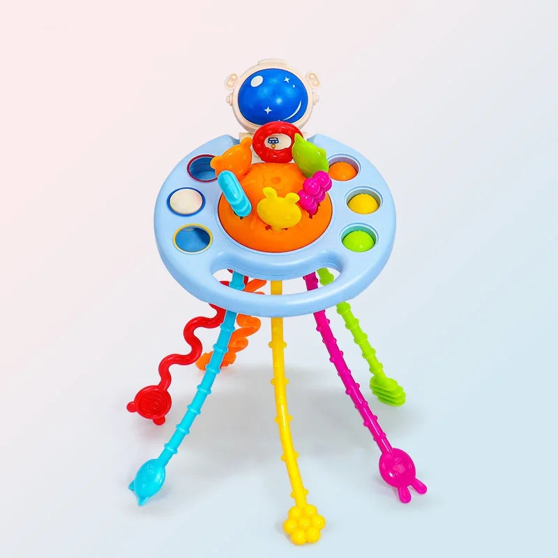 Activity Development Pull String Toys Silicone Teething Rattle Educational Learning Toy Baby Sensory Montessori Toys 6 12 Months