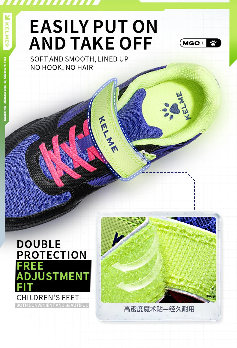 KELME Children's Football Boot  Boys And Girls TF Soccer Shoes Artificial Grass Anti-Slippery Youth AG Sports Training Shoes
