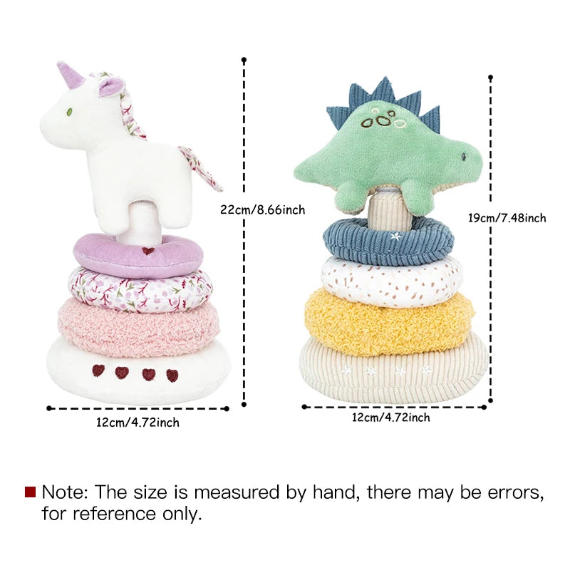 Baby Unicorn Plush Stacking Toy for Boys Girls Gifts Encourage Sensory Development Toys Cartoon Toddlers Soft Stacking Play Toy