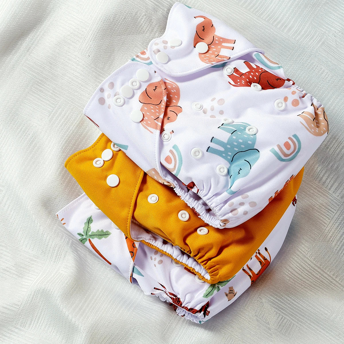 Elinfant 3PCS Washable One Size Cloth Diaper Waterproof Reusable Cloth Diaper For 3-15kg Baby