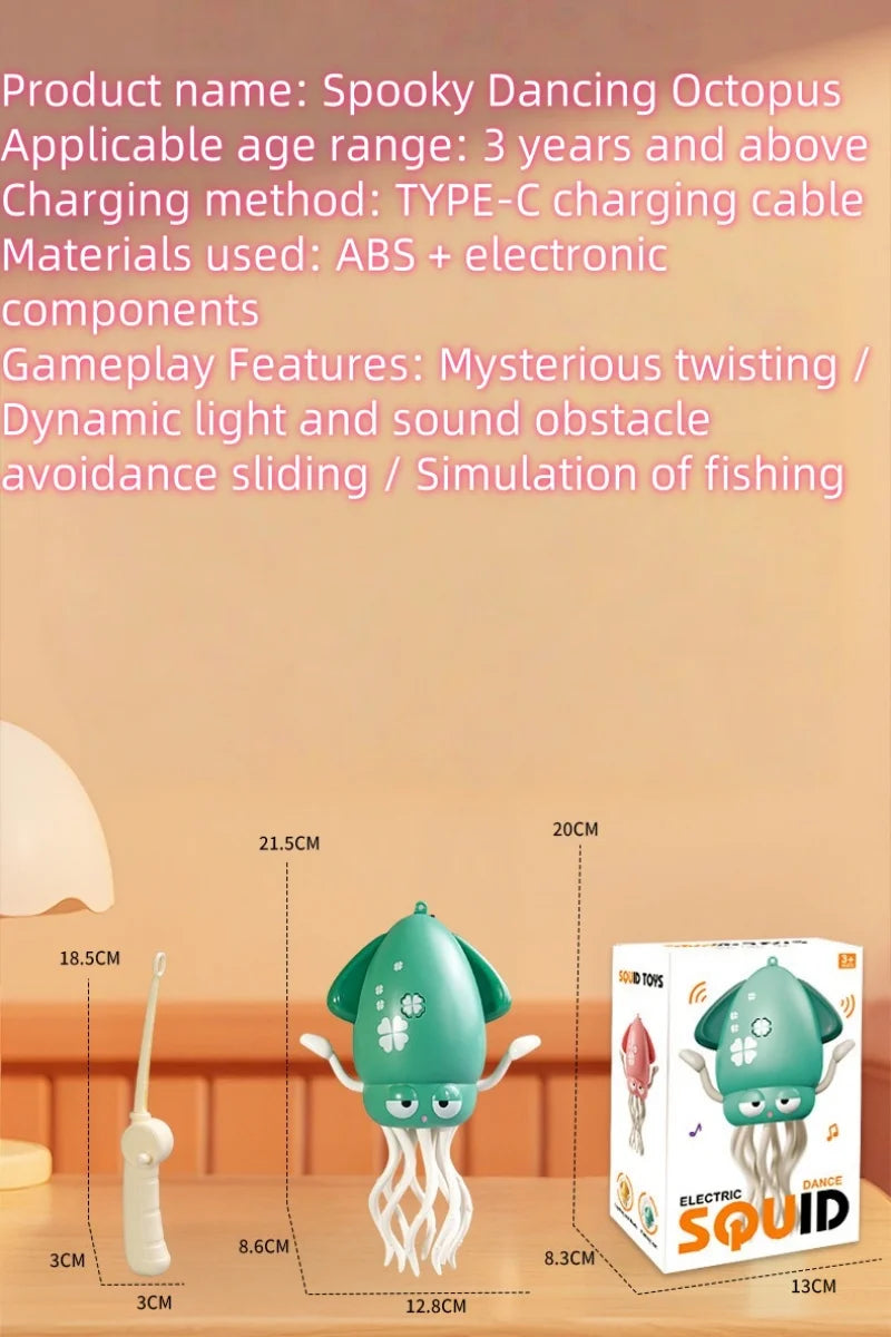 New and Unique Magical Dancing Octopus Electric Squid Sensing and Evading Obstacles Octopus Children Stress-Relieving Fishing