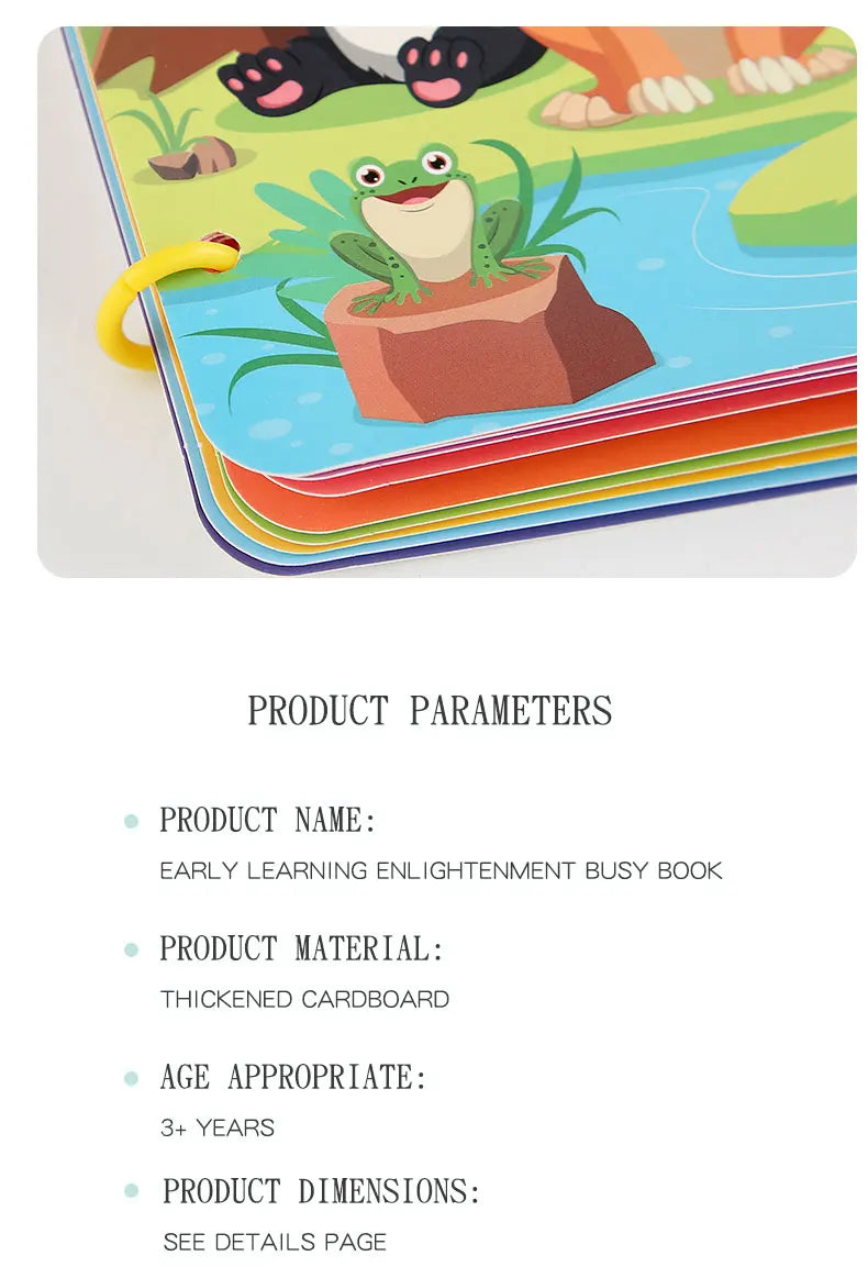 Montessori Baby Busy book My First Quiet Book Paste Early Learning Education Toy Children Toy Matching Game for Babies 2 3 Year
