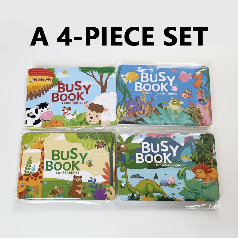 Busy Book for Toddlers Ages 2-6 Quiet Book Preschool Learning Activity Reusable Sticker & Velcro Matching Montessori Fine Mot