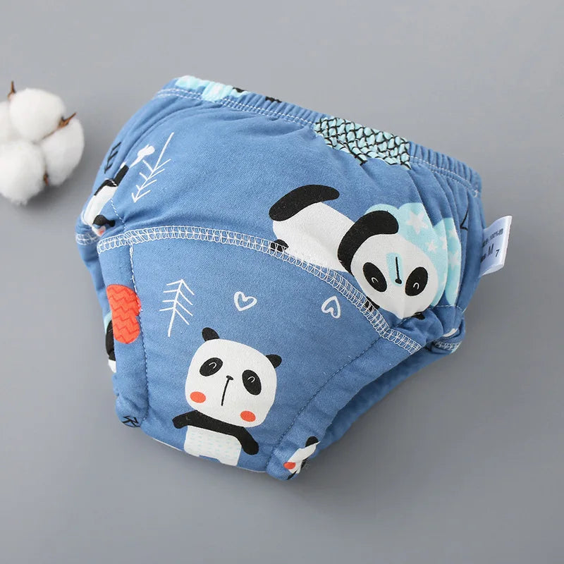Reusable Soft Cotton Baby Breathable Diapers Pee Shorts Toddler Potty Training Pants Underwears for Boys & Girls Baby Nappies