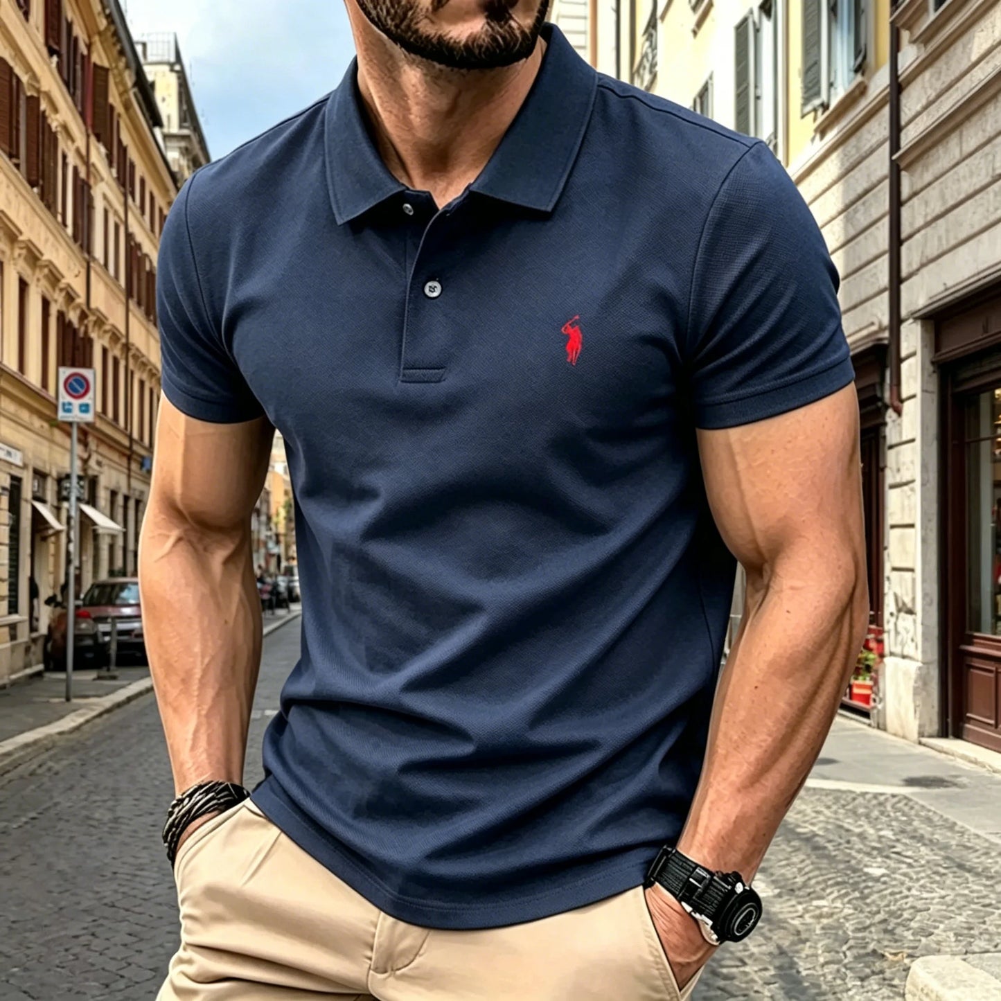 2026 summer  high-end brand men's short sleeve polo shirt 2026 summer luxury fashion pony embroidery golf top casual T-shirt