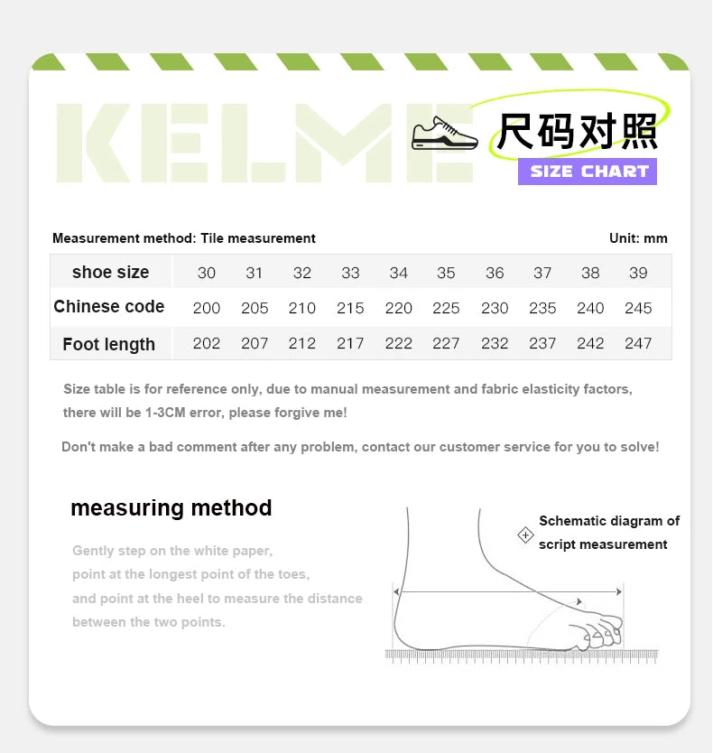 KELME Children's Football Boot  Boys And Girls TF Soccer Shoes Artificial Grass Anti-Slippery Youth AG Sports Training Shoes