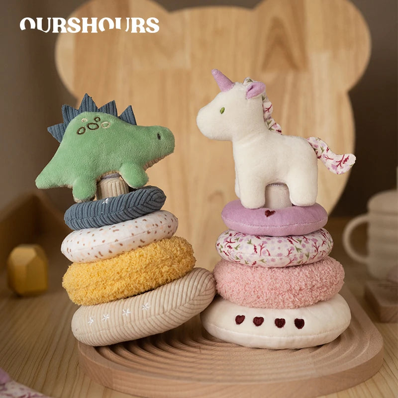 Baby Unicorn Plush Stacking Toy for Boys Girls Gifts Encourage Sensory Development Toys Cartoon Toddlers Soft Stacking Play Toy