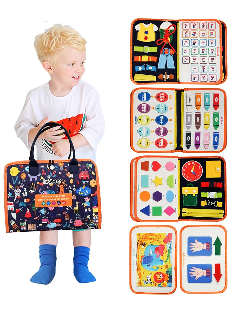 Montessori Busy Board for Ages 3-6 - Sensory Educational Toy for Early Learning & Fine Motor Skills Development