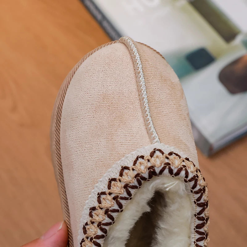 2025 New Fashion Children's Ankle Boots Soft Winter Causal Girls Cotton Shoes Solid Color Kids School Plush Boots Warm Shoes