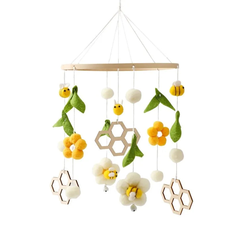 Mobile Wooden Bell Baby Toys 0-12 Months Rattle Toys Bed Newborn Crib mobile With Music Box Bed Bell Hanging Toys Crib Bracket