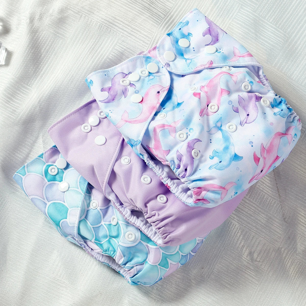 Elinfant 3PCS Washable One Size Cloth Diaper Waterproof Reusable Cloth Diaper For 3-15kg Baby