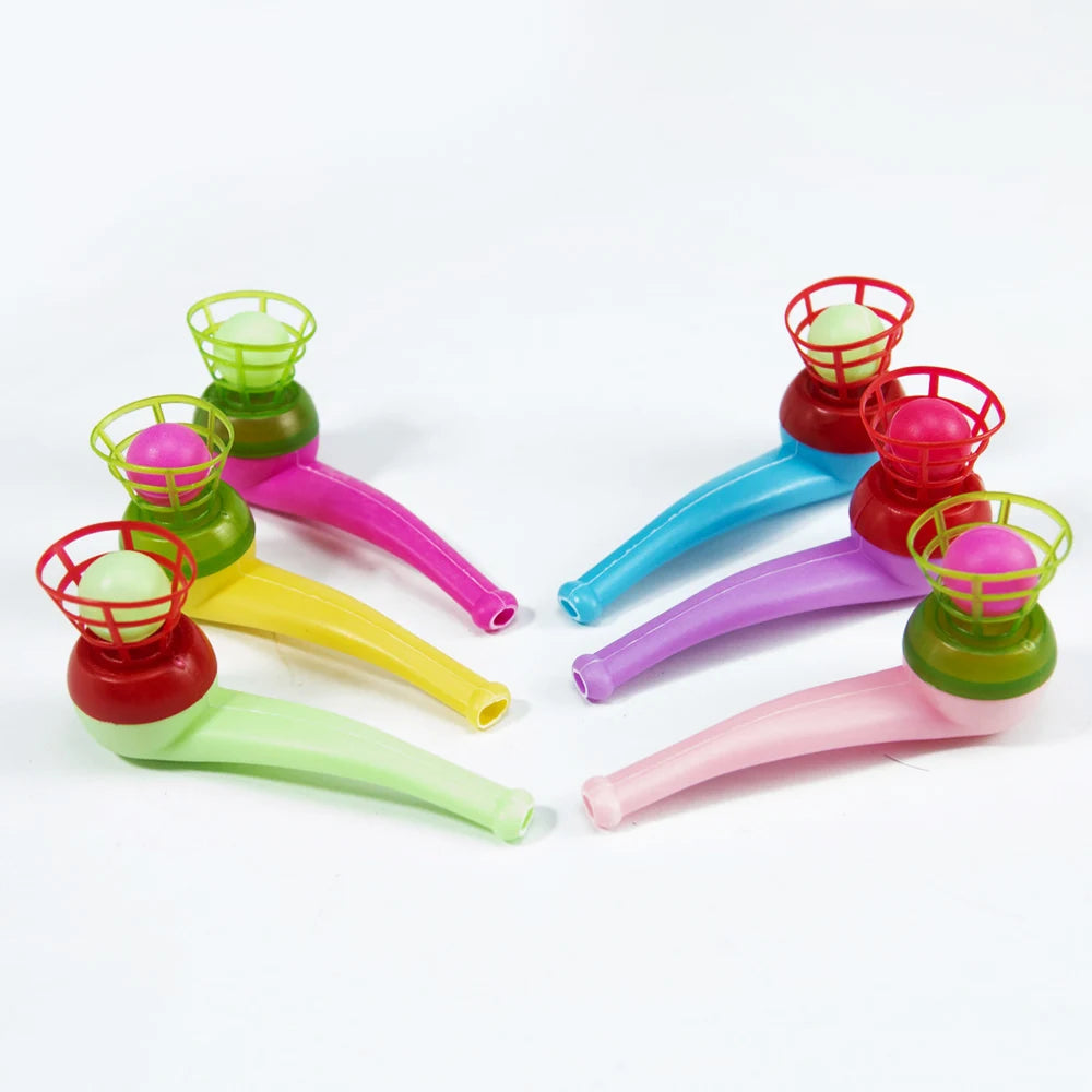 3pcs Plastic Pipe Blowing Ball Toys Outdoor Games Balance Training Toys Learning Toys for Funny Gifts