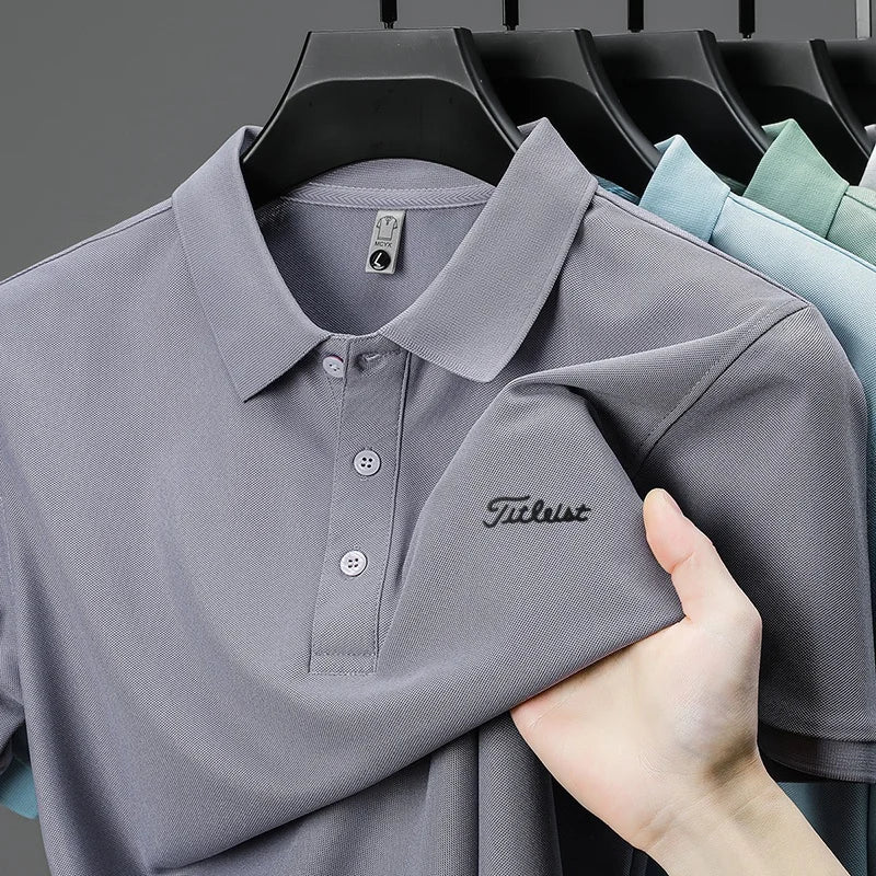 designer men's high quality brand short sleeves polo shirt lapel letter printing ventilate t-shirt business leisure men's wear