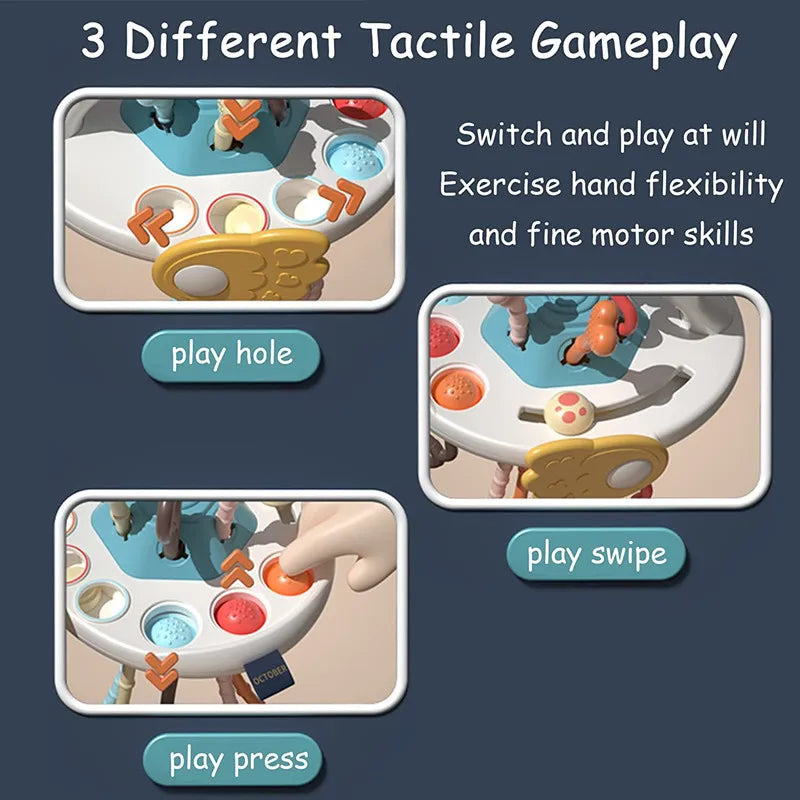 Activity Development Pull String Toys Silicone Teething Rattle Educational Learning Toy Baby Sensory Montessori Toys 6 12 Months