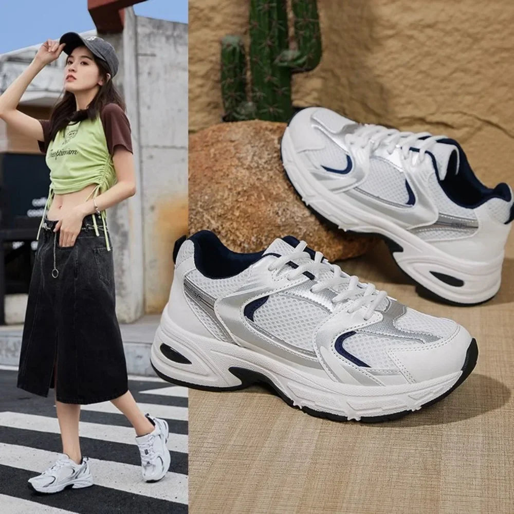 Casual Running Round Toe Sports Women's Breathable Mesh Sports Shoe Are Lightweight Comfortable Low Tie Shoes for Outdoor Hiking