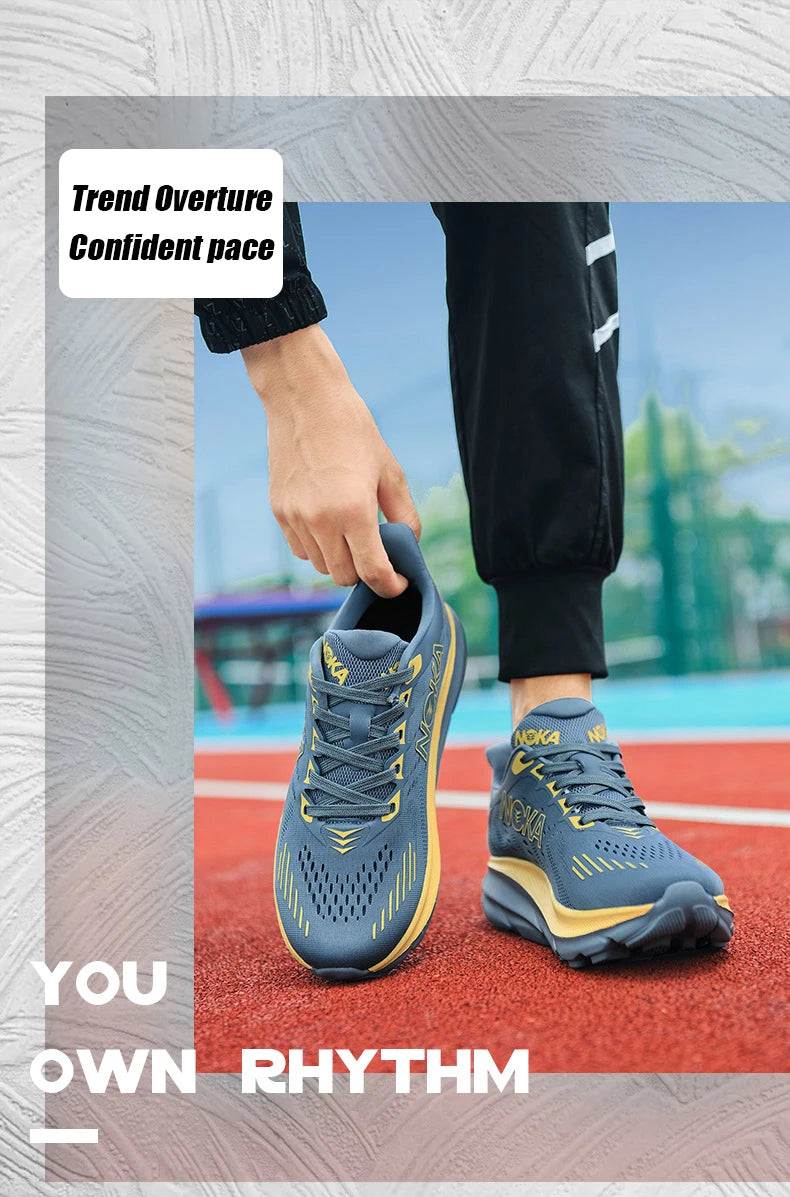Men's Cushion Running Shoes 5KM Jogging Breathable Mesh Non-Slip Outdoor Trainer Sports Shoes Casual Sneakers Off-road Shoes