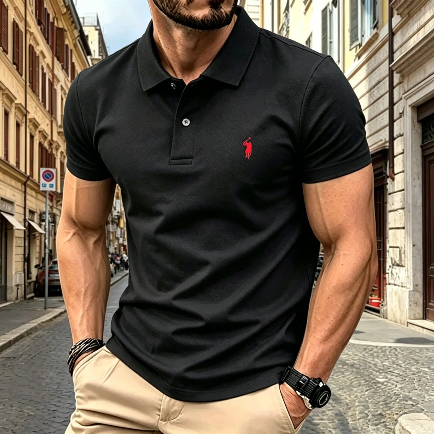 2026 summer  high-end brand men's short sleeve polo shirt 2026 summer luxury fashion pony embroidery golf top casual T-shirt