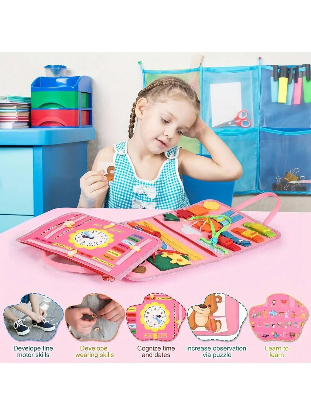 KeillyNannies Quiet Book /Portable Sensory Learning Toy for Toddlers