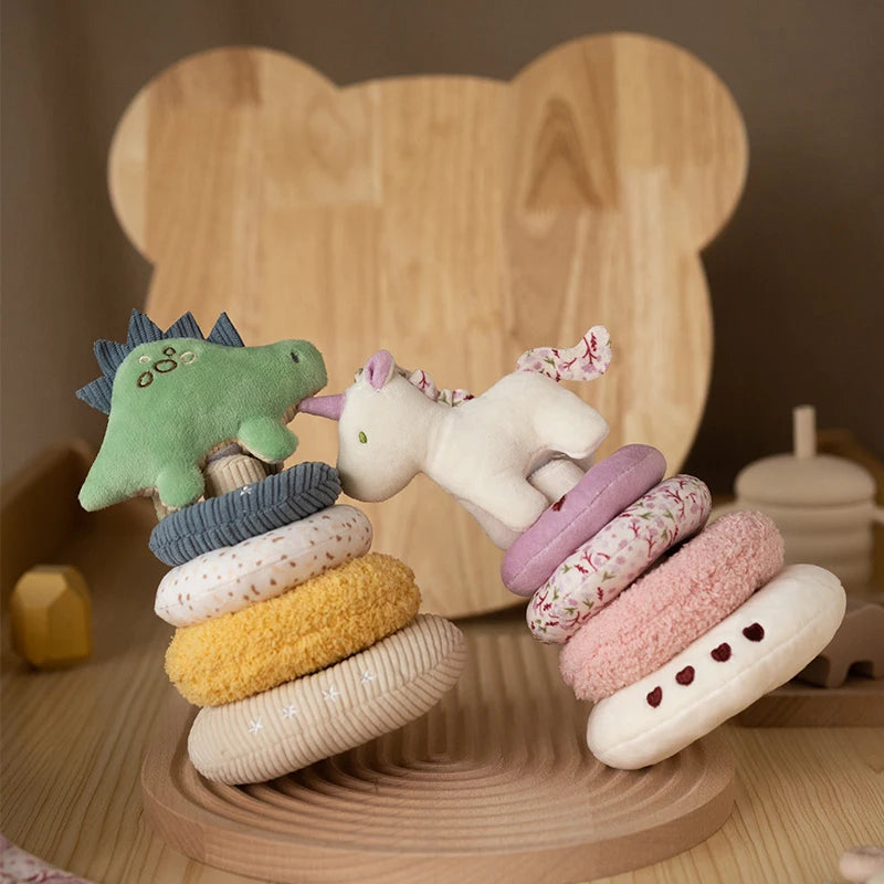 Baby Unicorn Plush Stacking Toy for Boys Girls Gifts Encourage Sensory Development Toys Cartoon Toddlers Soft Stacking Play Toy