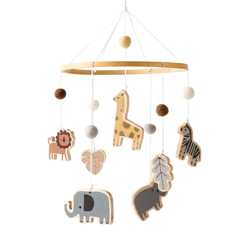 Mobile Wooden Bell Baby Toys 0-12 Months Rattle Toys Bed Newborn Crib mobile With Music Box Bed Bell Hanging Toys Crib Bracket