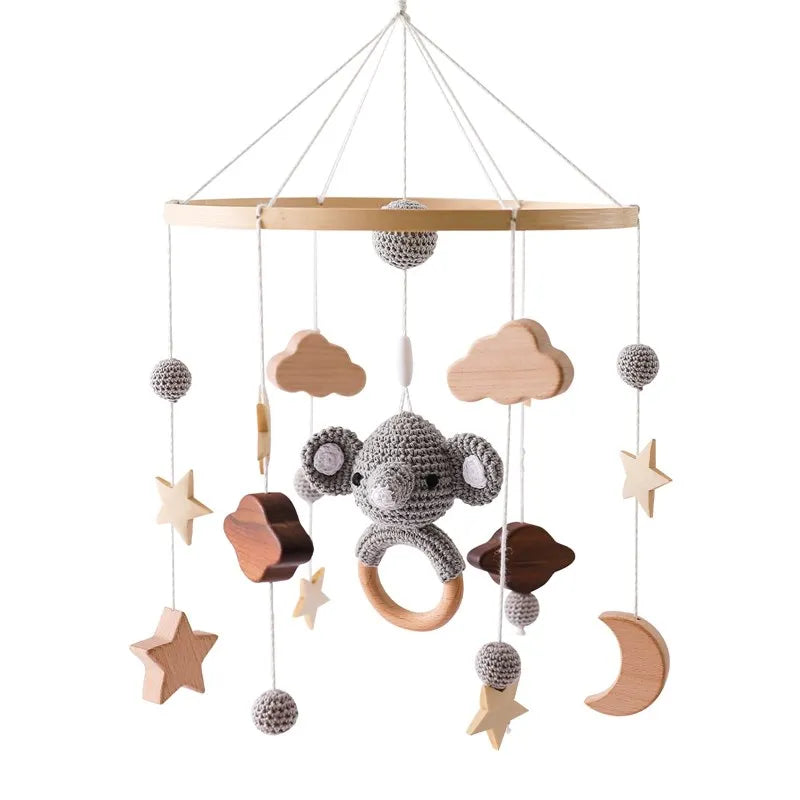 Mobile Wooden Bell Baby Toys 0-12 Months Rattle Toys Bed Newborn Crib mobile With Music Box Bed Bell Hanging Toys Crib Bracket