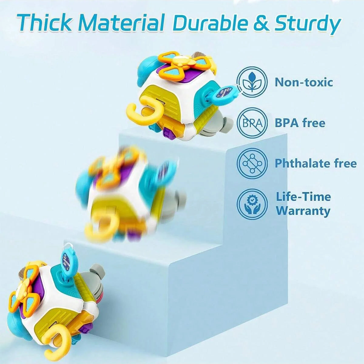 10 in 1 Baby Busy Board Cube Montessori Sensory Toys for Toddler Educational Learning Activities Travel Fine Toy Motor Skill
