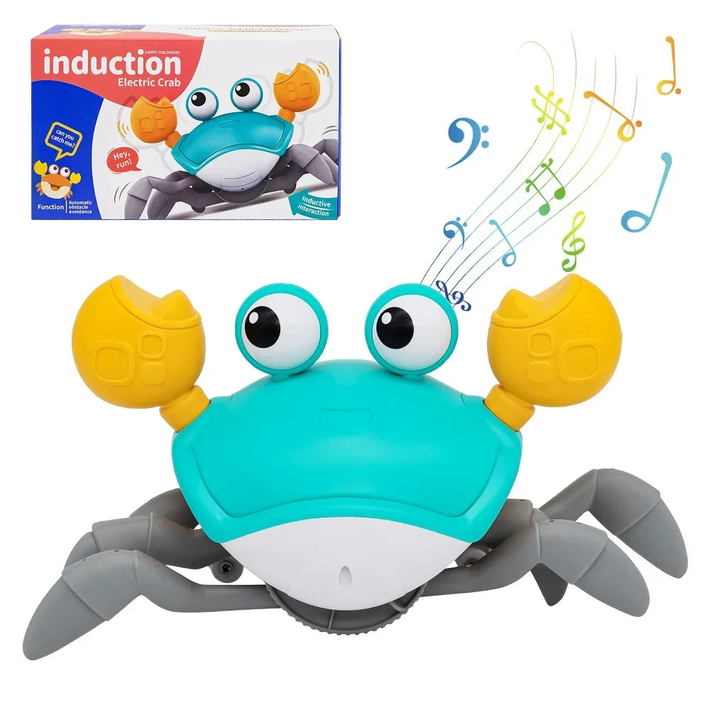 Fun Crab Toy Children Crawling Avoiding Obstacles Electronic Pet With Music Baby Walking Toy Without Battery