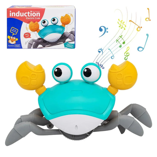 Fun Crab Toy Children Crawling Avoiding Obstacles Electronic Pet With Music Baby Walking Toy Without Battery