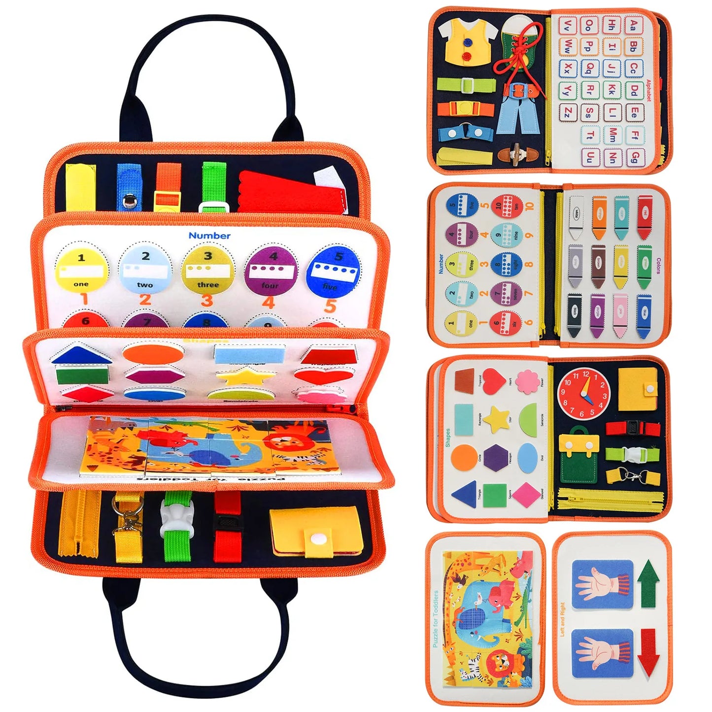 Montessori Busy Board for Ages 3-6 - Sensory Educational Toy for Early Learning & Fine Motor Skills Development