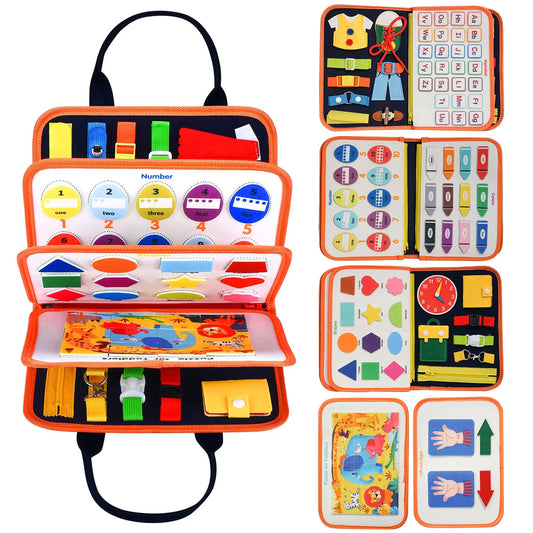 Montessori Busy Board for Ages 3-6 - Sensory Educational Toy for Early Learning & Fine Motor Skills Development