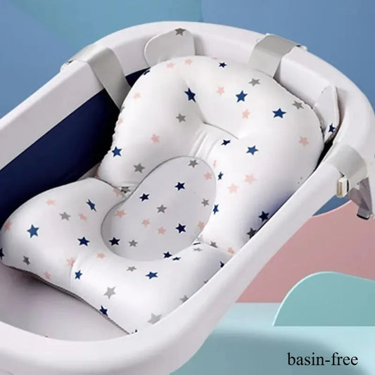 Baby Bathtub Pad Ajustable Bath Support Seat Mat Shower Cushion Newborn Foldable Baby Bath Seat Floating Security Water Pad
