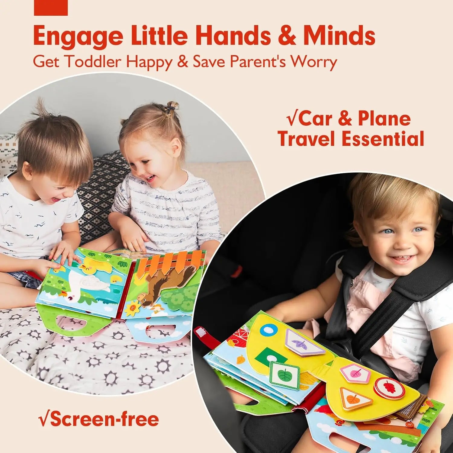Toddlers Montessori Toys Busy Board Farm Animal Scene Storytelling Activity Toy Quiet Book Felt Activity Educational Sensory Toy