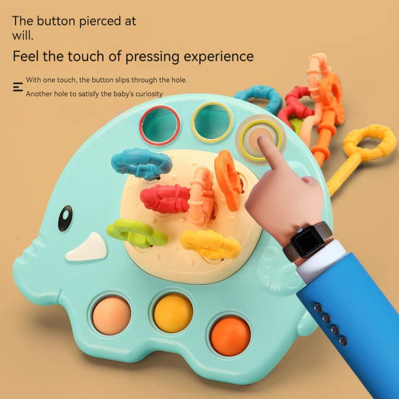 Activity Development Pull String Toys Silicone Teething Rattle Educational Learning Toy Baby Sensory Montessori Toys 6 12 Months