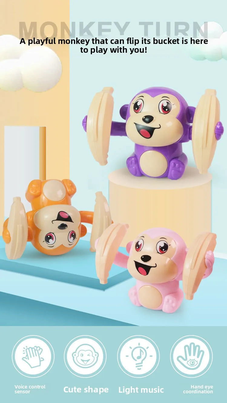 1 baby toy electric rolling monkey light music puzzle sound prompt monkey children's toy gift preschool education toy