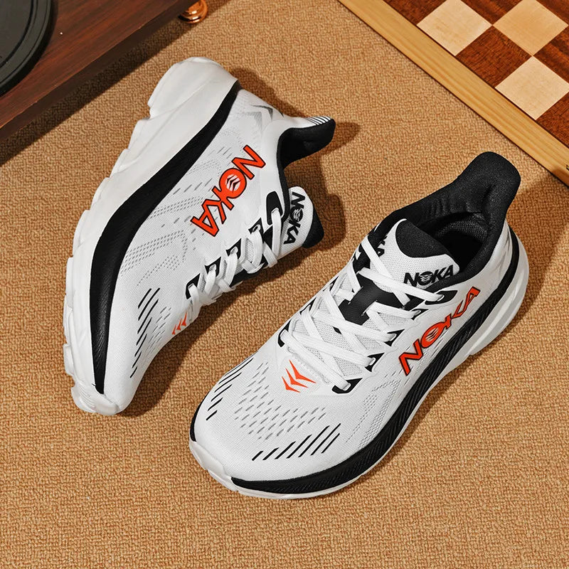Men's Cushion Running Shoes 5KM Jogging Breathable Mesh Non-Slip Outdoor Trainer Sports Shoes Casual Sneakers Off-road Shoes