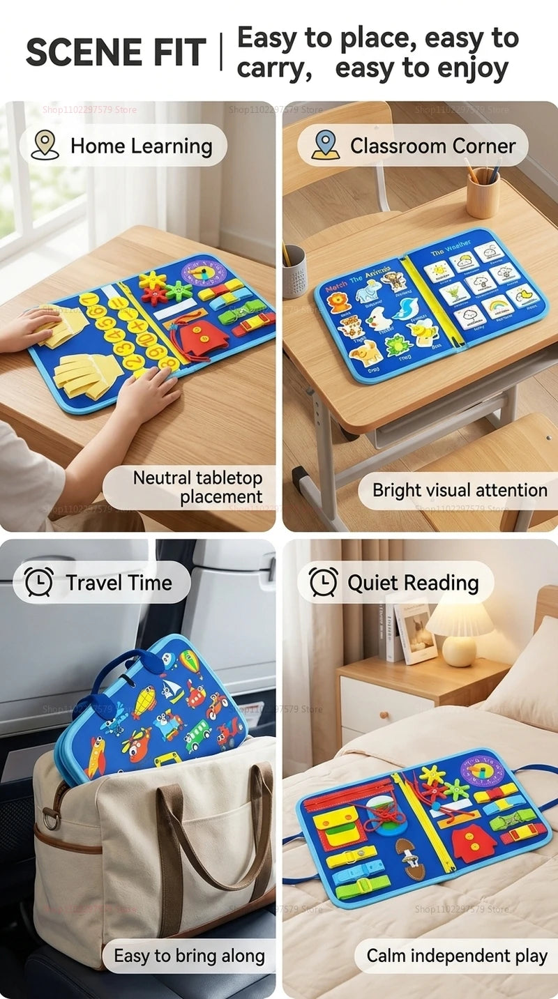 New Busy Board Montessori Toys for Toddler Busy Book Sensory Preshool Early Education Learning Fine Motor Skills Toys For Kids