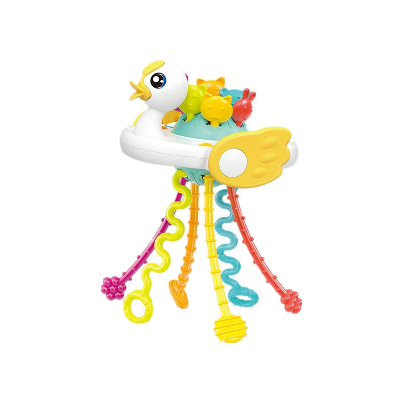 Activity Development Pull String Toys Silicone Teething Rattle Educational Learning Toy Baby Sensory Montessori Toys 6 12 Months