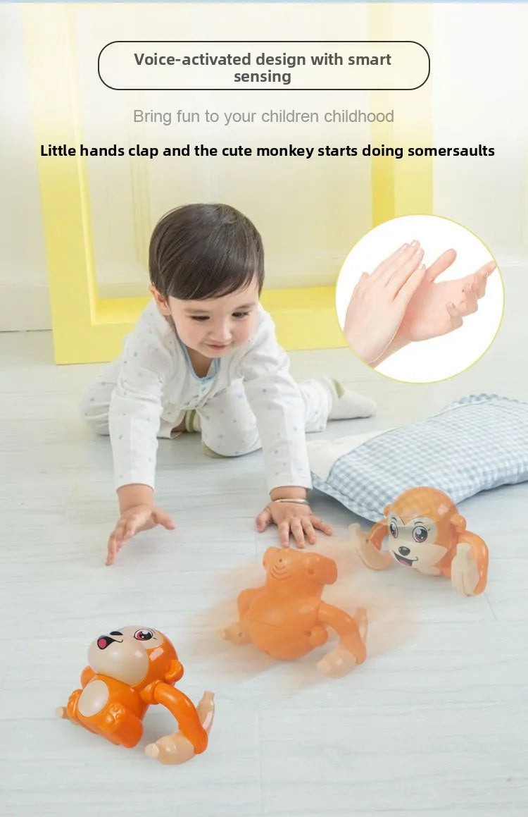 1 baby toy electric rolling monkey light music puzzle sound prompt monkey children's toy gift preschool education toy