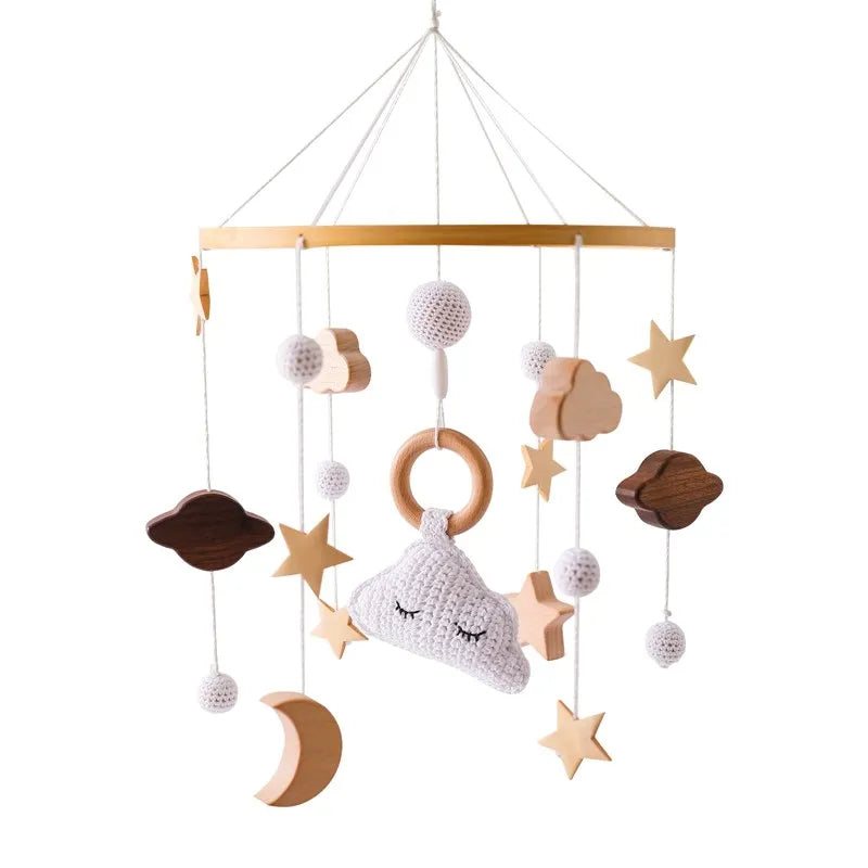 Mobile Wooden Bell Baby Toys 0-12 Months Rattle Toys Bed Newborn Crib mobile With Music Box Bed Bell Hanging Toys Crib Bracket