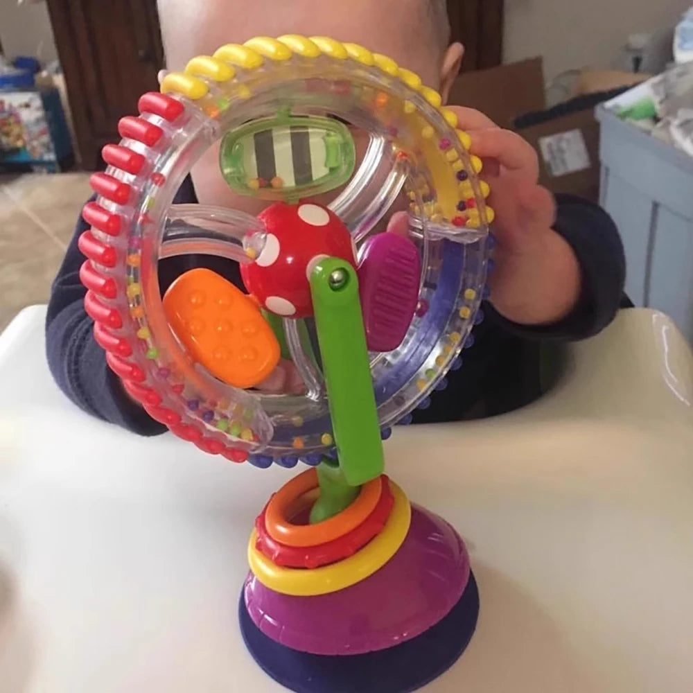 Baby Rotating Ferris Wheel Rattle with Suction Cup Rattle Toy Funny Feeding Plaything for Early Development Babies and Toddlers