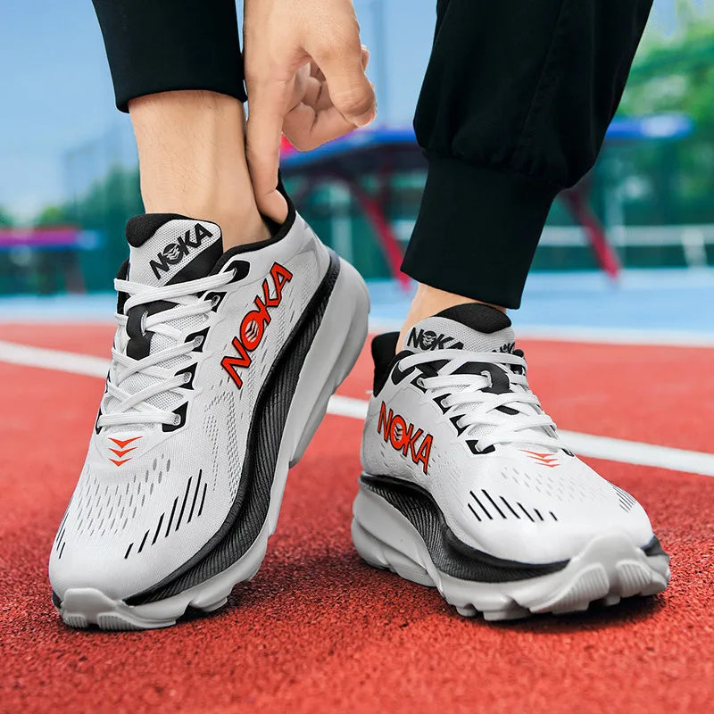 Men's Cushion Running Shoes 5KM Jogging Breathable Mesh Non-Slip Outdoor Trainer Sports Shoes Casual Sneakers Off-road Shoes