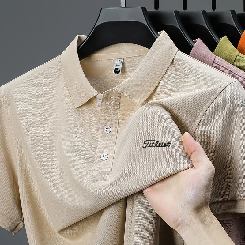 designer men's high quality brand short sleeves polo shirt lapel letter printing ventilate t-shirt business leisure men's wear