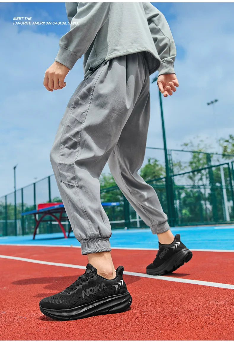 Men's Cushion Running Shoes 5KM Jogging Breathable Mesh Non-Slip Outdoor Trainer Sports Shoes Casual Sneakers Off-road Shoes