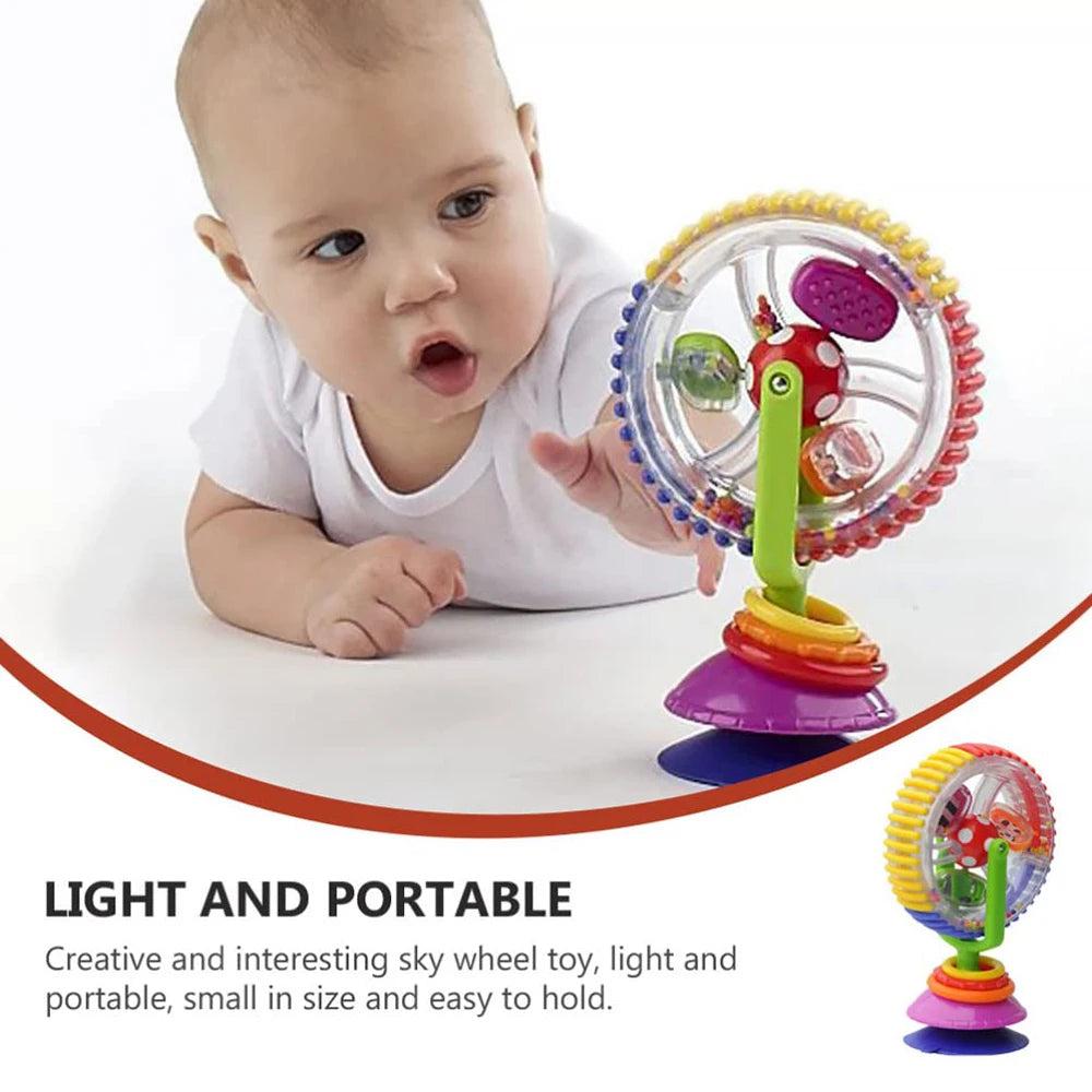 Baby Rotating Ferris Wheel Rattle with Suction Cup Rattle Toy Funny Feeding Plaything for Early Development Babies and Toddlers
