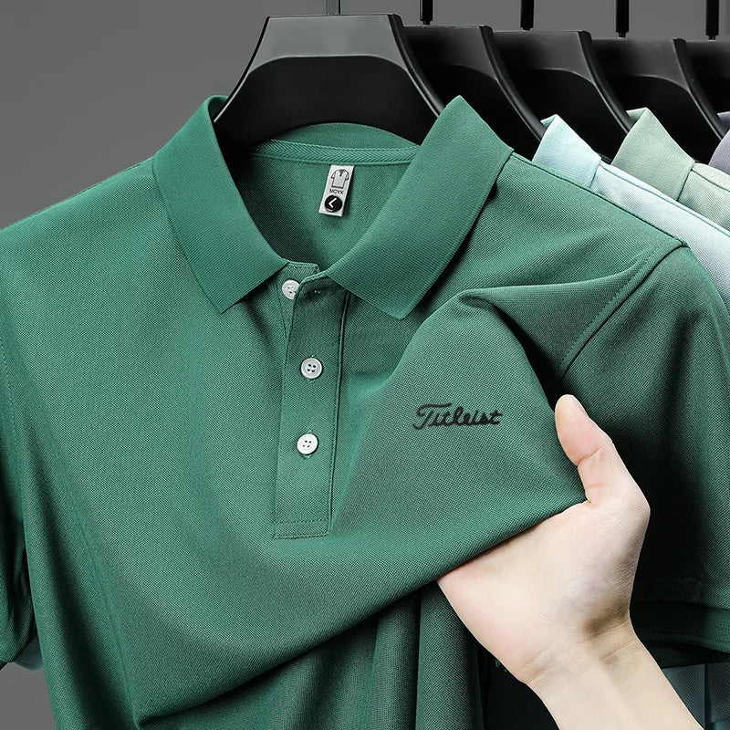 designer men's high quality brand short sleeves polo shirt lapel letter printing ventilate t-shirt business leisure men's wear