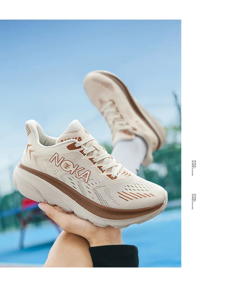 Men's Cushion Running Shoes 5KM Jogging Breathable Mesh Non-Slip Outdoor Trainer Sports Shoes Casual Sneakers Off-road Shoes