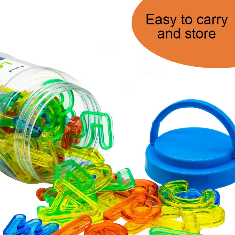 Kids Montessori Colorful Transparent Letters Numbers Set Sensory Activity Math Learning Counting Toy Education Teaching Aids