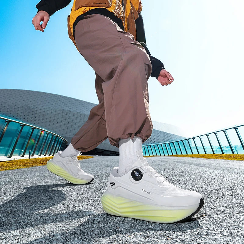 2026 Men's Running Shoes Cushioning Athletic Sneakers Lightweight Jogging Shoes Quick-Lace Breathable Trainers Sports Footwear