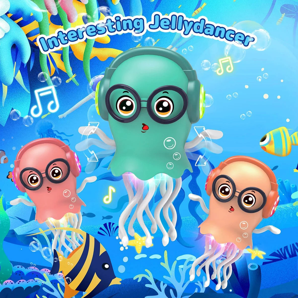 Auto-sensing Avoiding Dancing Jellyfish Kid Electronic Pet Toys Cartoon LED Development Education Toddler Creative Birthday Gift